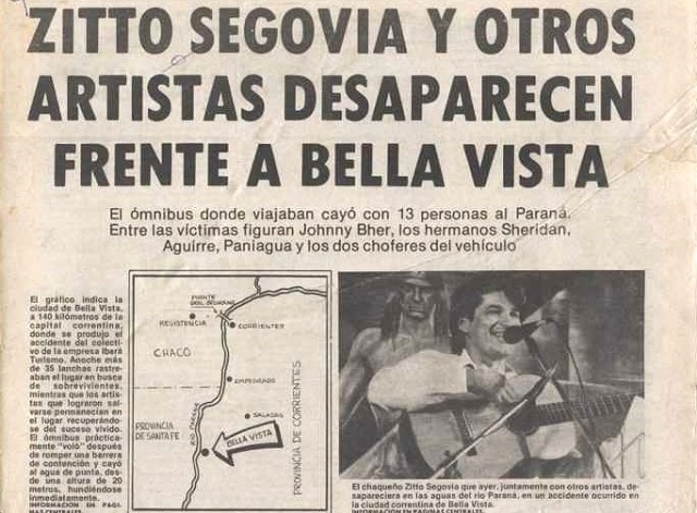 Se cumplen 34 años de la tragedia de Bella Vista, donde murió Zitto Segovia