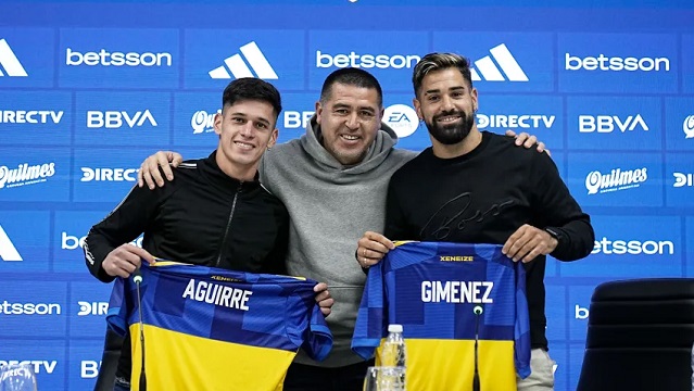 Boca presentó a Milton Giménez y Brian Aguirre como nuevos refuerzos