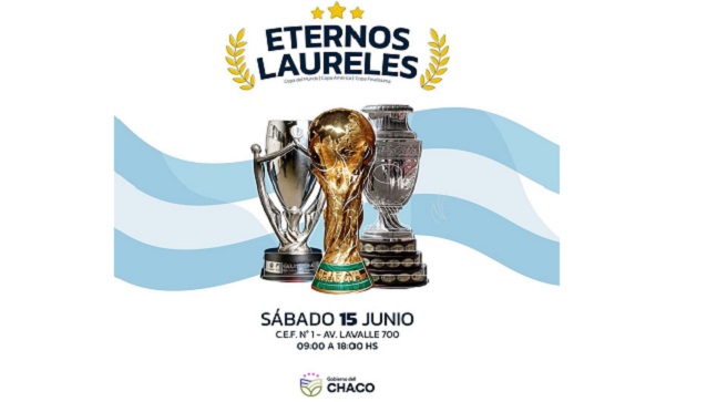 De 9 A 18 horas, llegan a Chaco las Copas de la Selección Argentina de Futbol 