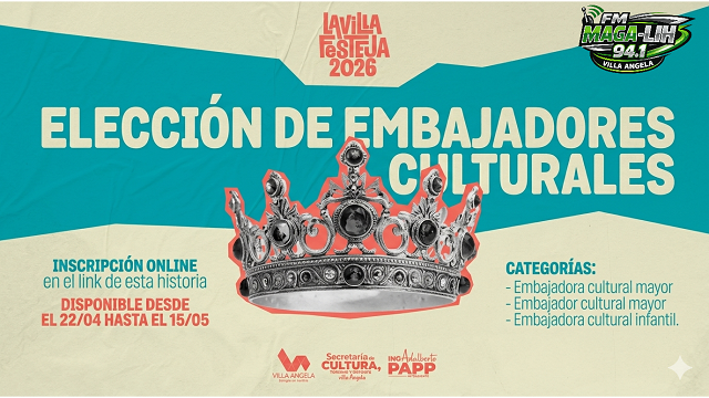 Villa &Aacute;ngela: Invitan a participar de la elecci&oacute;n de Embajadores Culturales en el marco del 116&deg; Aniversario
