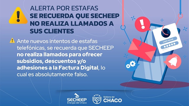 Alertas por Estafas: Se recuerda que Secheep no realiza llamados a sus clientes 