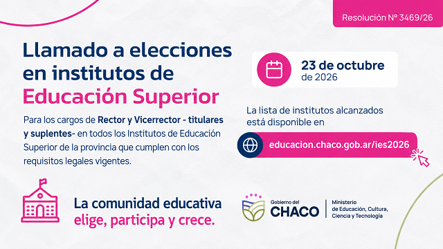 El Ministerio de Educaci&oacute;n convoc&oacute; a elecciones de Rectores y Vicerrectores en Institutos de Educaci&oacute;n Superior
