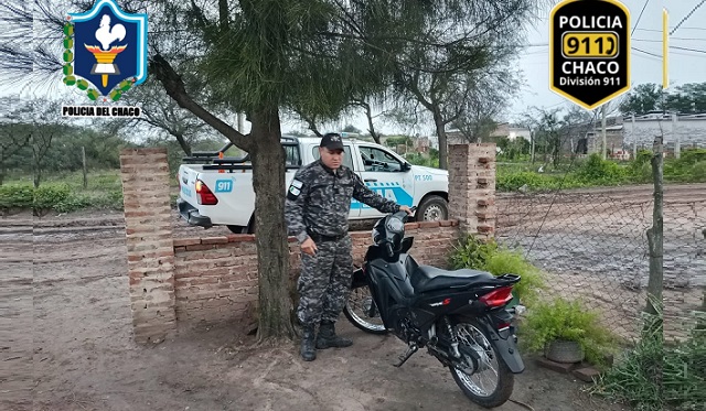 Villa Ángela: El 911 esclarece robo de una motocicleta