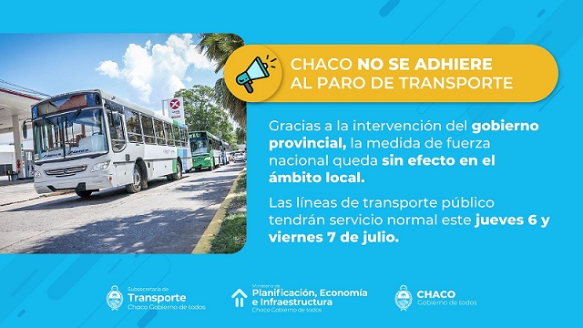Gracias a la intervención del Gobierno Provincial se levanta el paro de colectivos en Chaco  