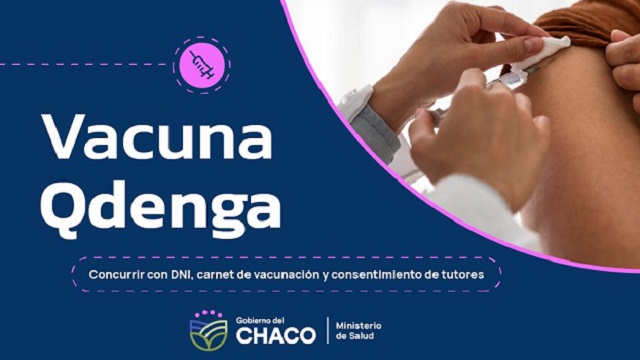 Las dosis de vacuna QDenga continúan aplicándose en Hermoso Campo,General Pinedo y Sáenz Peña 