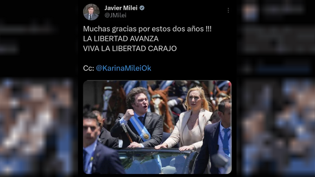 Javier Milei celebró sus primeros dos años en la Presidencia