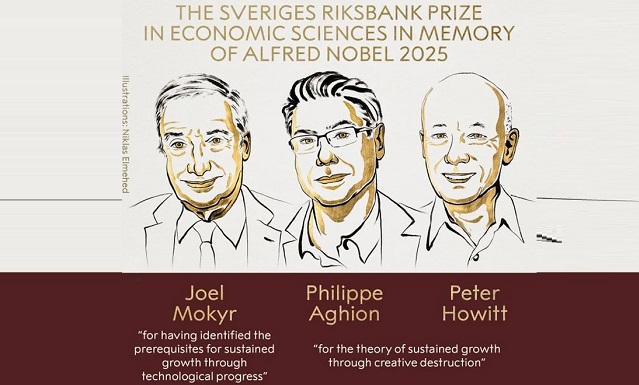 El premio Nobel de Economía 2025 fue otorgado a Joel Mokyr, Philippe Aghion y Peter Howitt