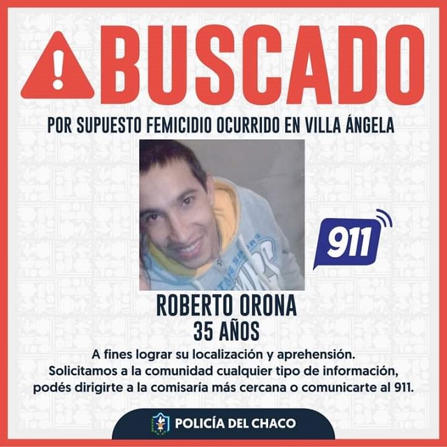 Buscan a un hombre por supuesto femicidio en Villa Ángela