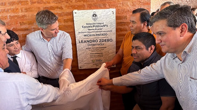 Wichi-El Pintado: Zdero inauguró a nuevo el Edificio de la Escuela Bilingüe Intercultural N°4