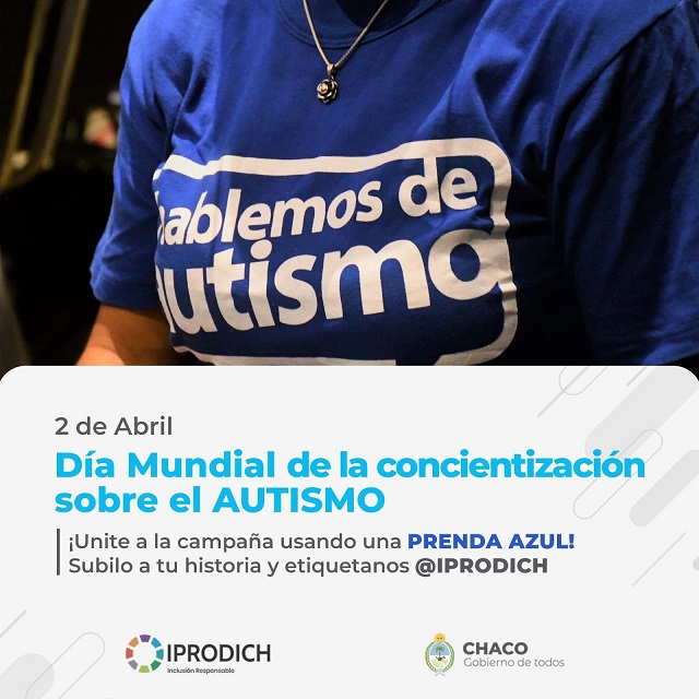 2 de Abril: Iprodich invita a llevar alguna prenda de color azul por el día mundial del autismo 